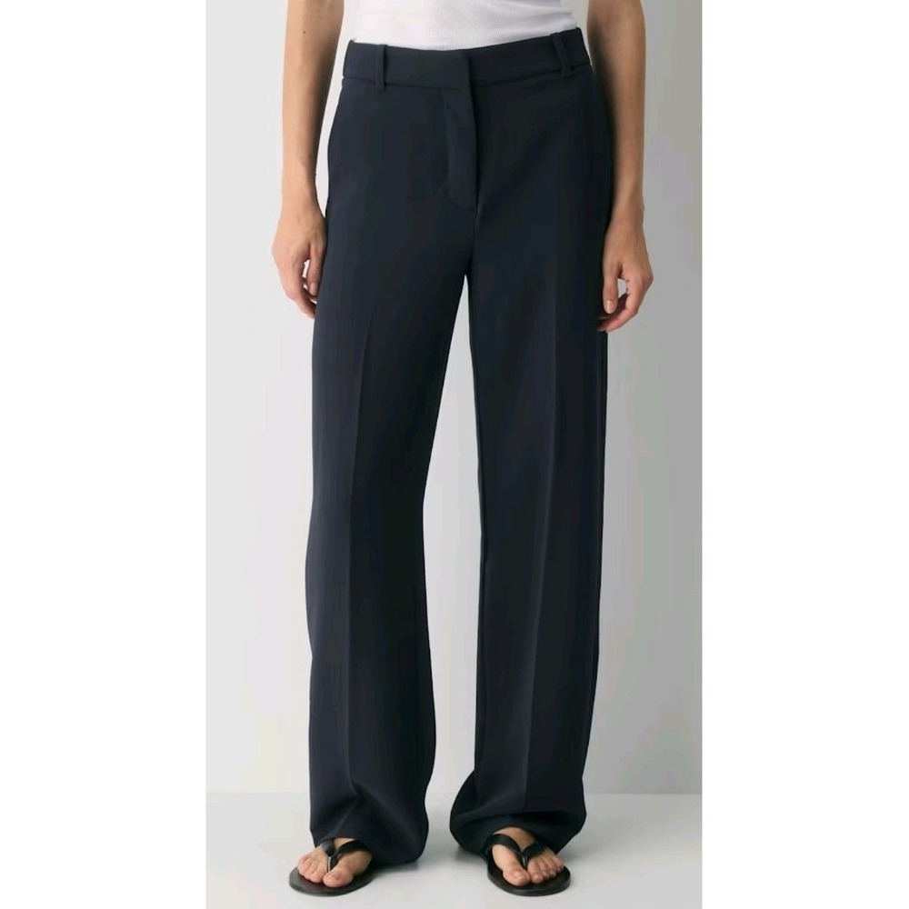 Aritzia New Agency Pant Crepette Womens 12 Regular Black Wide Leg High Rise NWT